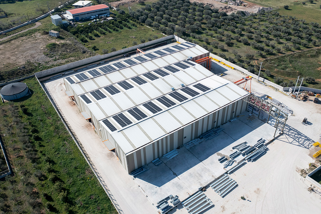 Installation of solar panels at Corinth factory