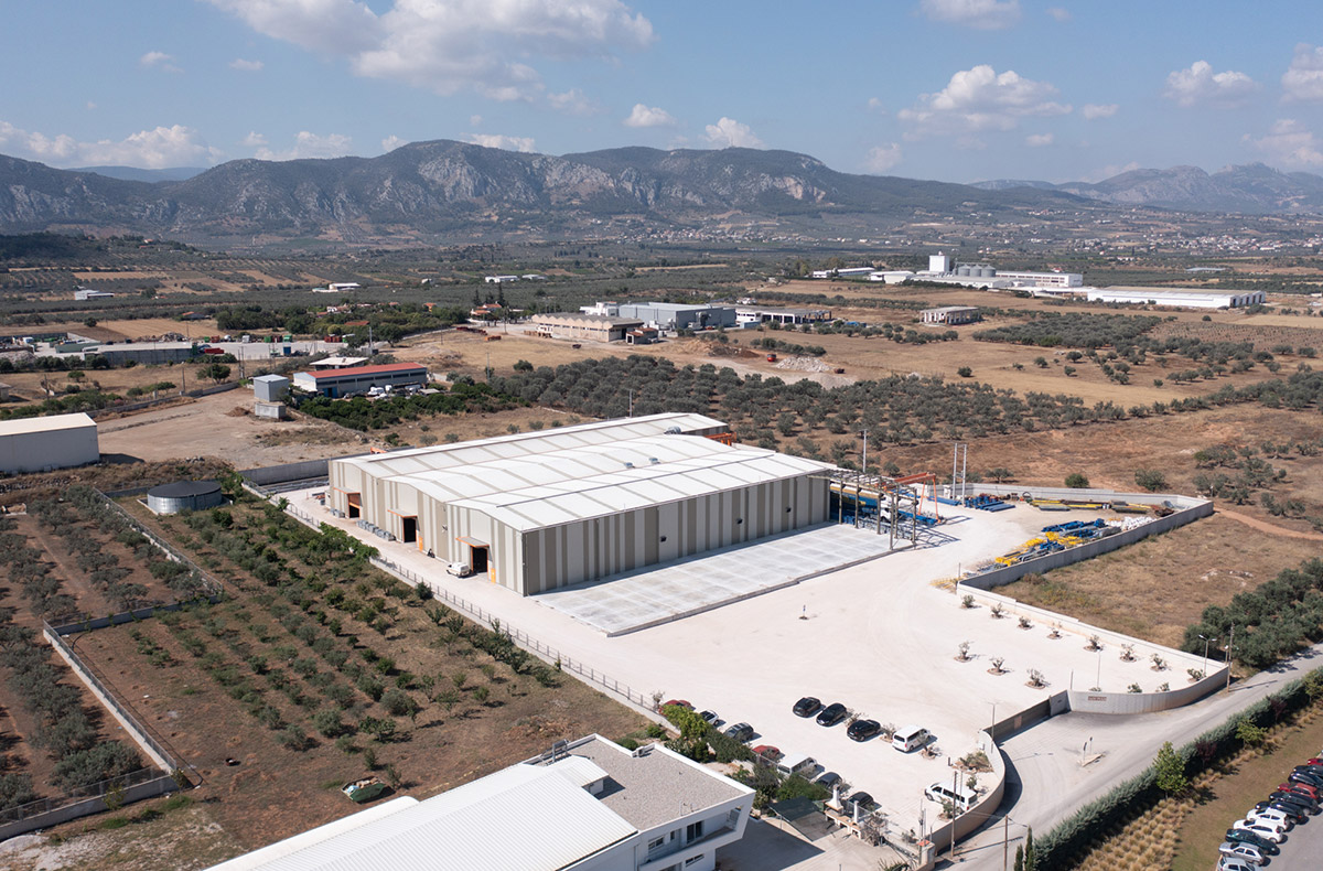 Production plant in Corinth by drone